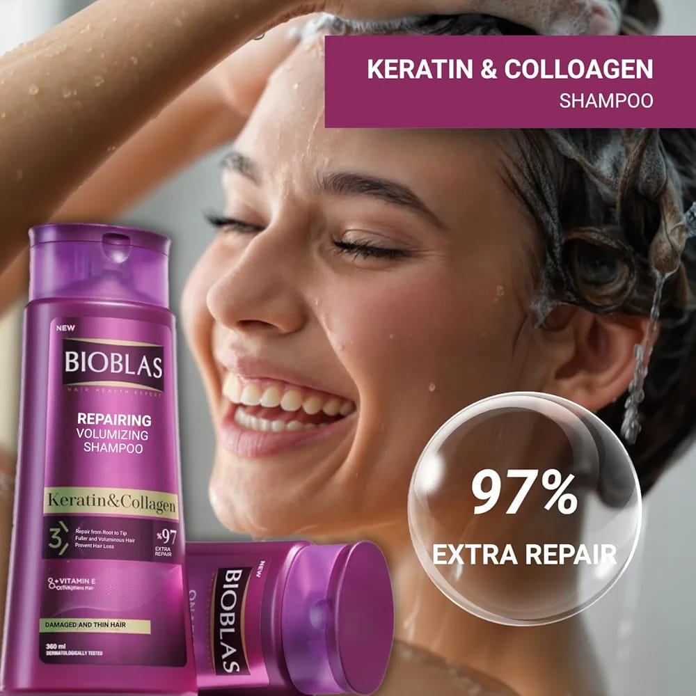 Bioblas Keratin & Collagen Repairing Volumizing Shampoo